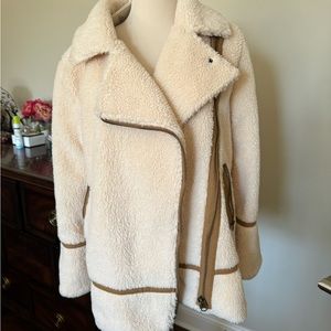 NWT Faherty Montana Moto Shearling Jacket (size S)